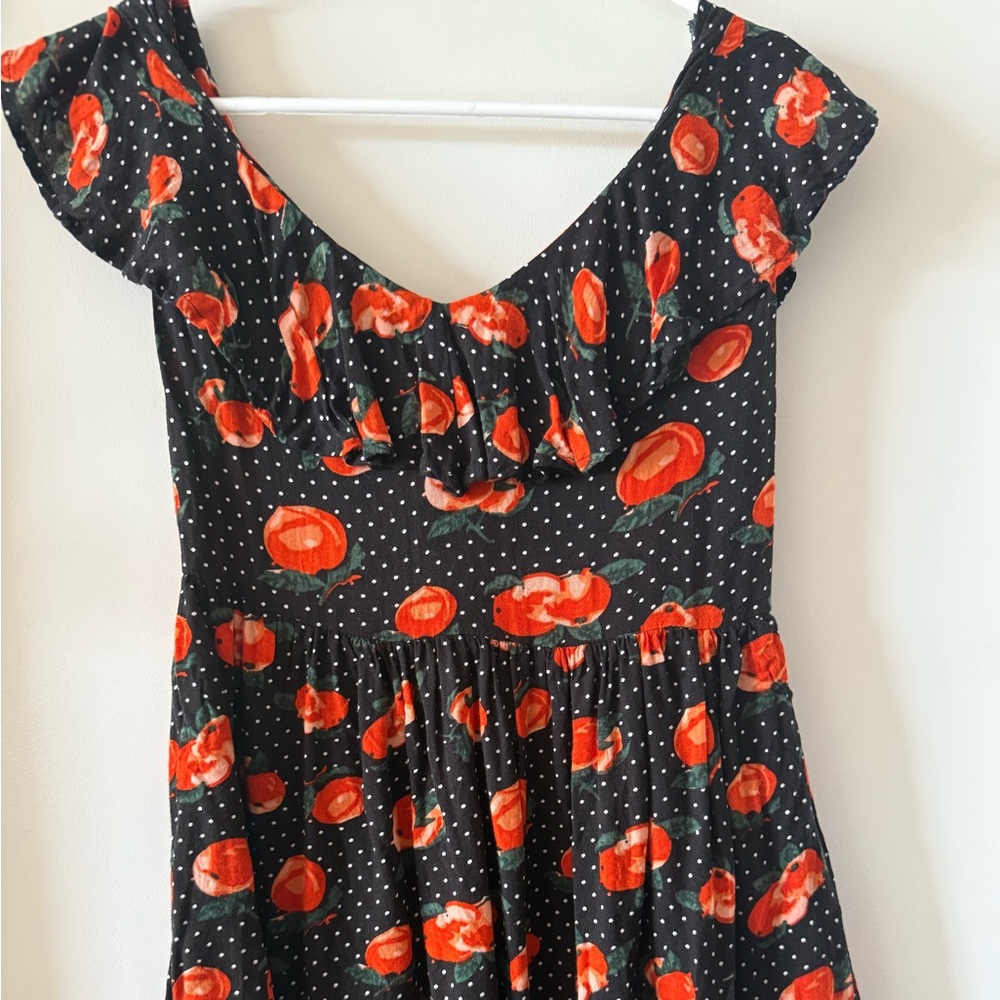 Sacred Hawk Peach Print Ruffle Mini Dress - Picture 9 of 9